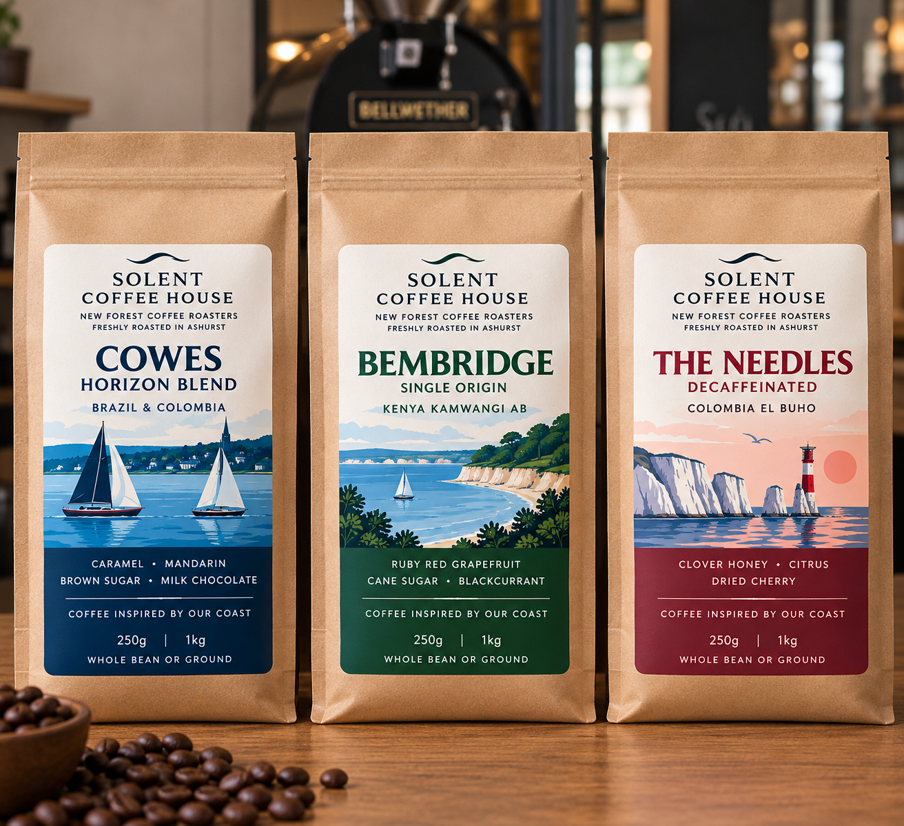 Solent Coffee House Cowes, Bembridge and The Needles coffee bags